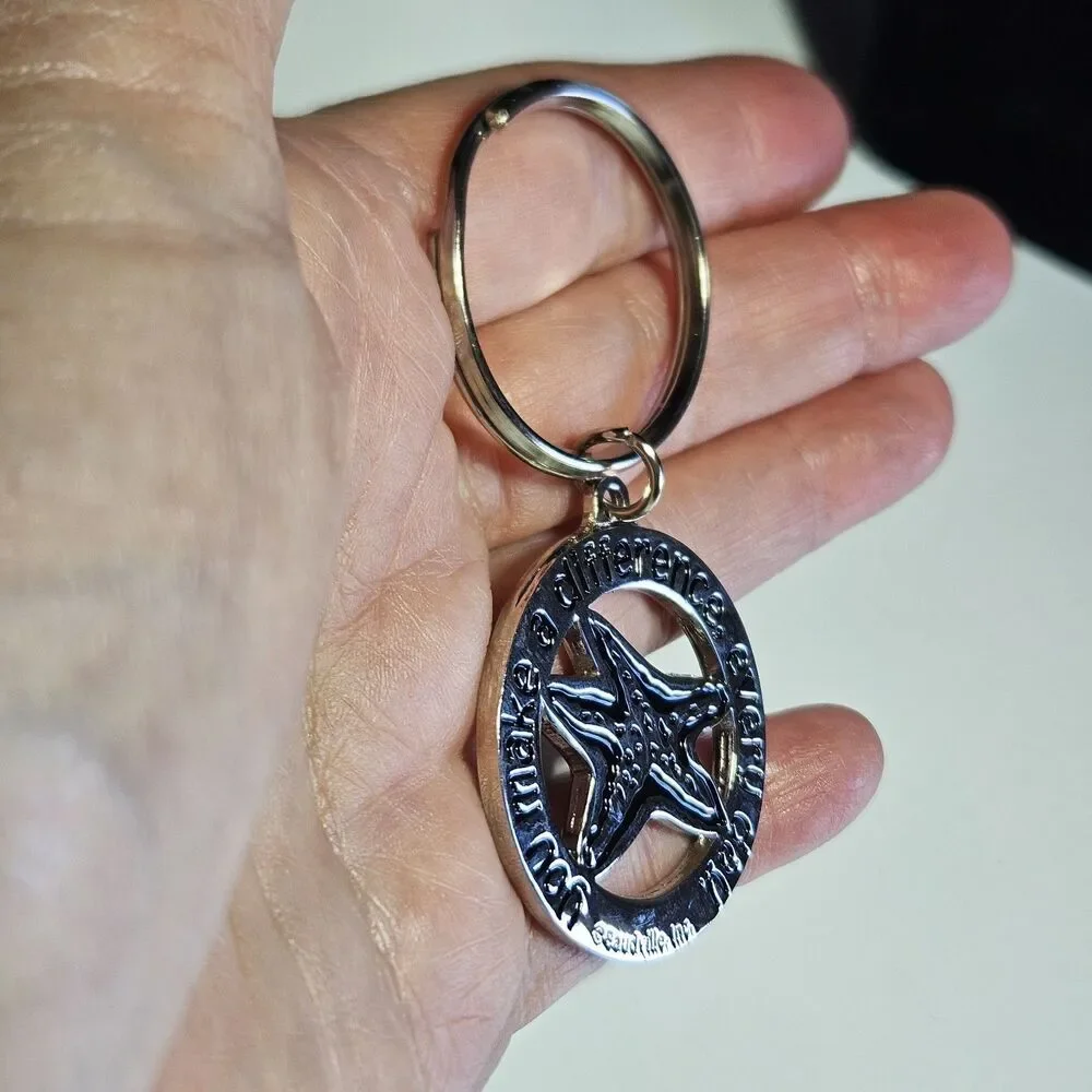 Baudville, Inc. Silver Tone Starfish You Make A Difference Every Day Keychain